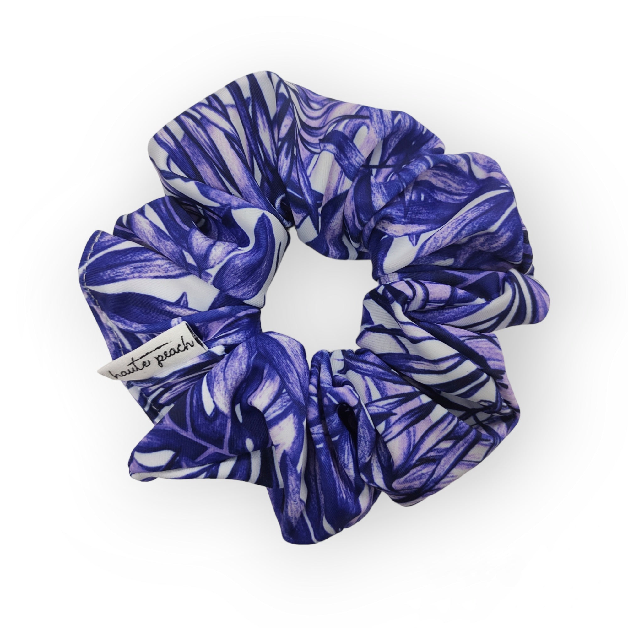 Blue Lycra Scrunchie Haute Peach