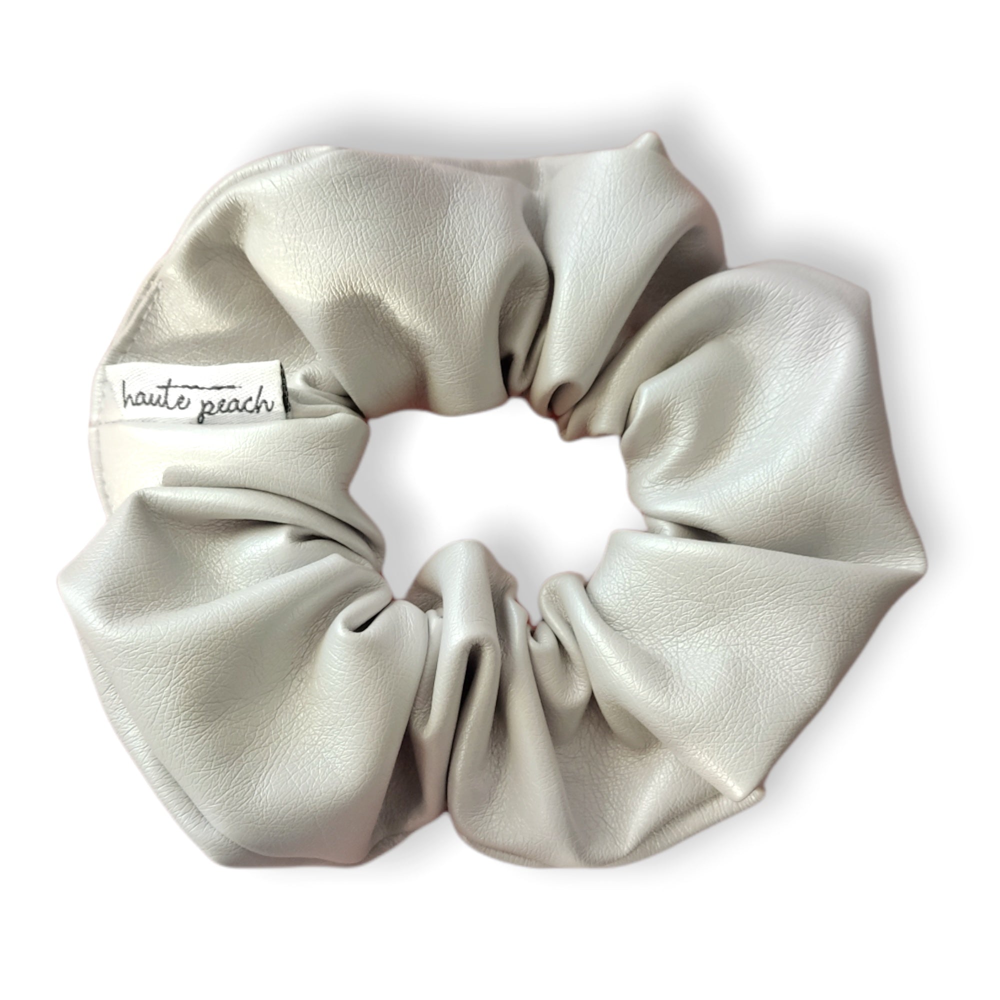 Scrunchie Grey Vegan Leather Haute Peach